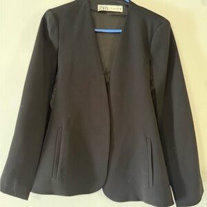 Zara Women's Elegant Black Cape Blazer